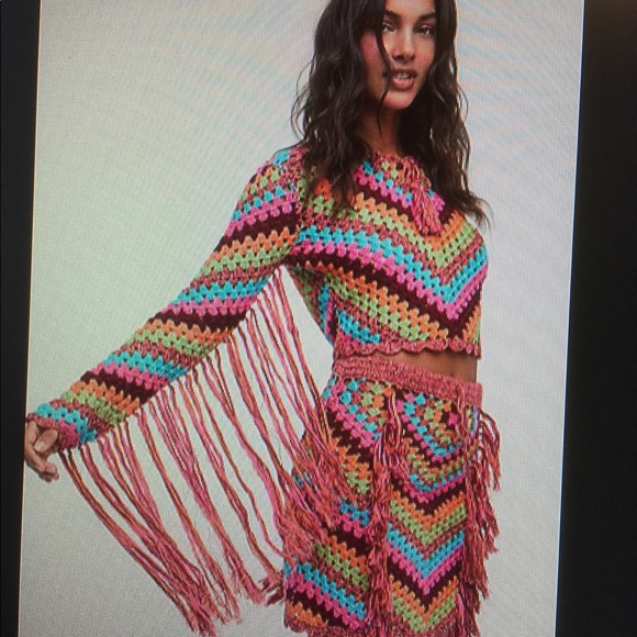 BNWT Spell & The Gypsy Joni Crochet TOP M/L - Picture 3 of 10
